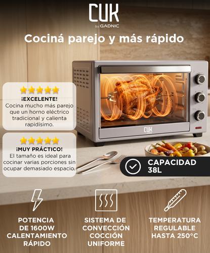 Horno Eléctrico CUK By Gadnic 38L 1600W Convección Con Asador Giratorio Rotiseria - 1
