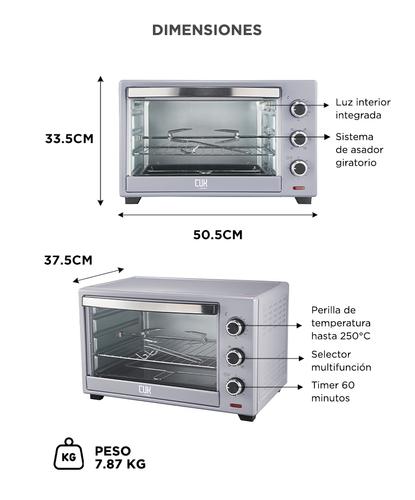 Horno Eléctrico CUK By Gadnic 38L 1600W Convección Con Asador Giratorio Rotiseria - 5