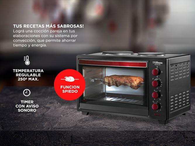Horno de mesa electrico Liliana AO160 Megacook 60 L Con 2 Anafes - 2