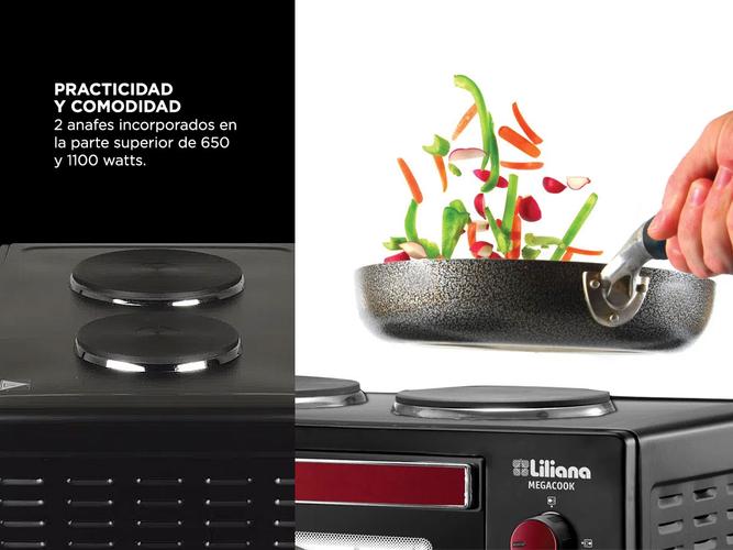 Horno de mesa electrico Liliana AO160 Megacook 60 L Con 2 Anafes - 3