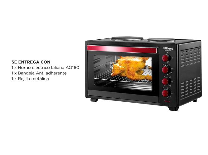 Horno de mesa electrico Liliana AO160 Megacook 60 L Con 2 Anafes - 5