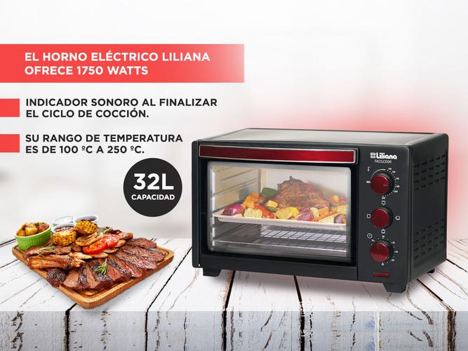 Horno Eléctrico Liliana Facilcook AO132 32Lts 1750w con Luz Interior y Timer - 2