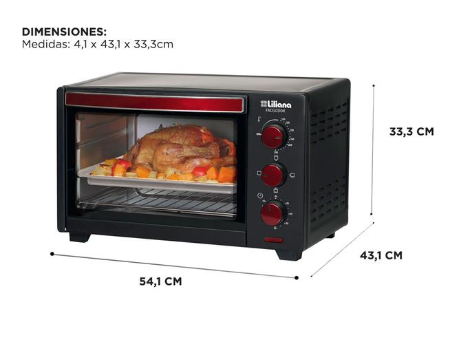 Horno Eléctrico Liliana Facilcook AO132 32Lts 1750w con Luz Interior y Timer - 4