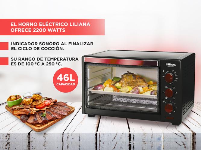 Horno Eléctrico Liliana Chefcook AO146 Convector 46Lts 2200w con Luz Interior y Timer - 2