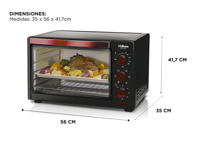 Horno Eléctrico Liliana Chefcook AO146 Convector 46Lts 2200w con Luz Interior y Timer - 4