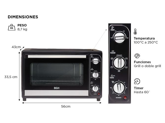 Horno de mesa eléctrico BGH BHE55M19 55L - 5