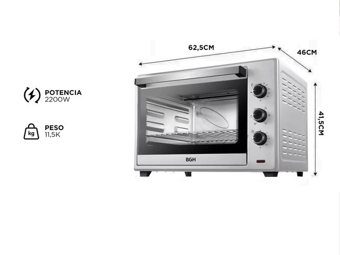 Horno Electrico BGH Grill Conveccion 60Lts 250° 2200W BHE60S22 - 4