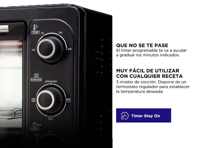 Horno eléctrico BGH 30 litros BHE30M19N doble Grill - 3