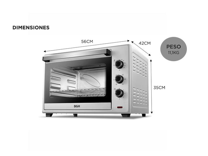 Horno eléctrico BGH BHE45S22 capacidad de 45 Litros  - 4