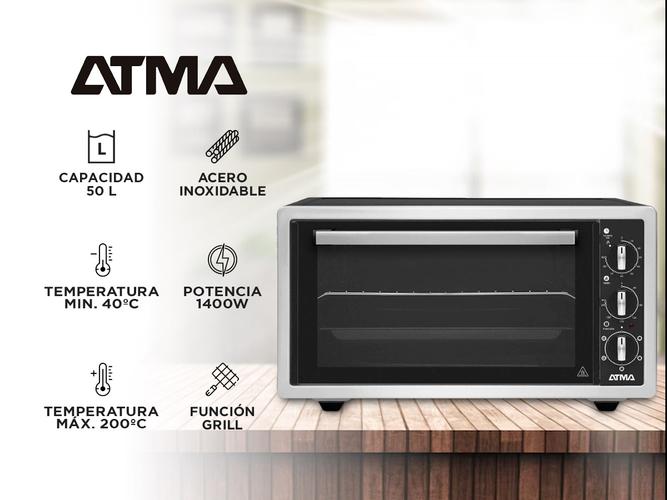 Horno electrico Atma HGA5021N con Grill 50 litros 1400W - 1