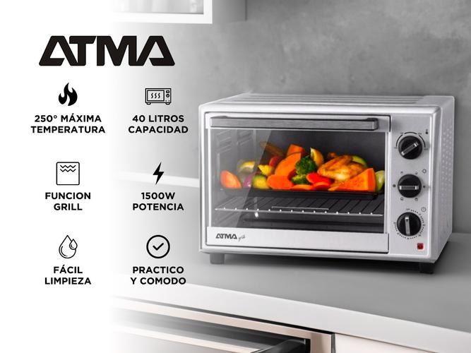 Horno Electrico Grill Atma Hga4022pi 1500W 40L Timer Plateado - 1