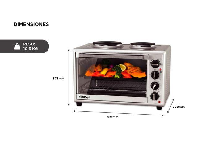  Horno Eléctrico Atma Grill Anafes Hg4022api 40 Lts 3250w - 4
