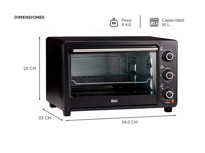Horno Eléctrico BGH 16 Litros BHE17M20N - 4