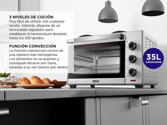  Horno Eléctrico BGH 35 Litros BHE35S22 Silver Outlet - 2