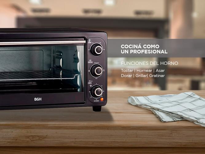 Horno Electrico BGH 25L Grill 1380W Timer BHE25M19N  - 2