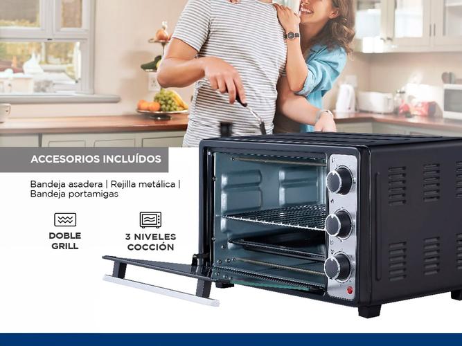 Horno Electrico BGH 25L DUO Grill Timer 1380W Negro BHE25M23N - 3