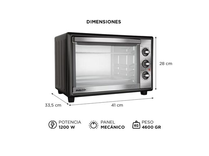 Horno Eléctrico Philco Grill 17l 1200w Negro Hgp1722p  - 4