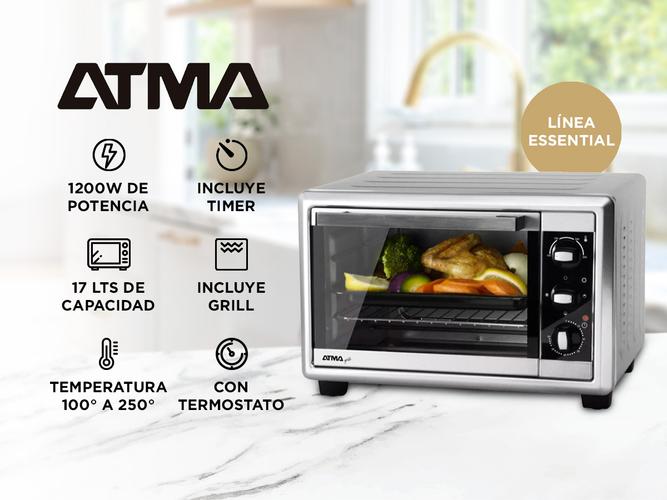 Horno Electrico Atma Grill 17 Litros Timer 1200W  Acero Inox - 1