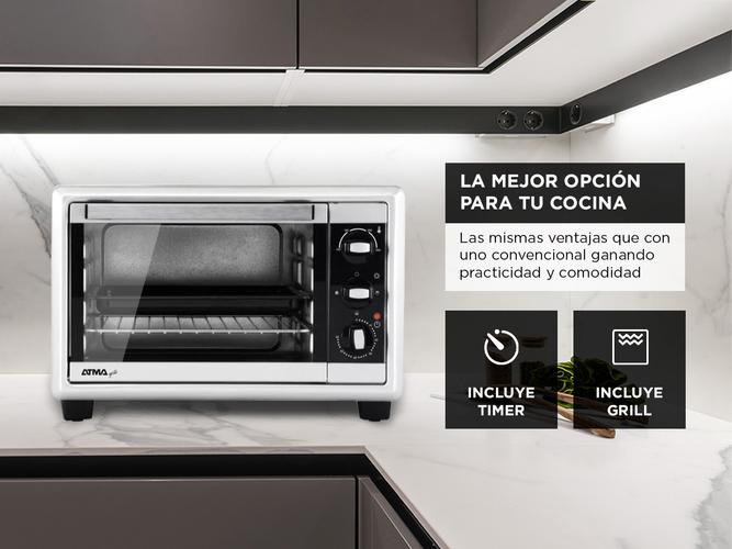 Horno Electrico Atma Grill 17 Litros Timer 1200W  Acero Inox - 2