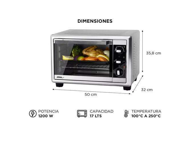 Horno Electrico Atma Grill 17 Litros Timer 1200W  Acero Inox - 4