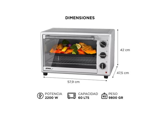 Horno Electrico Atma Grill 2200w 60 Litros HG6022PI - 4