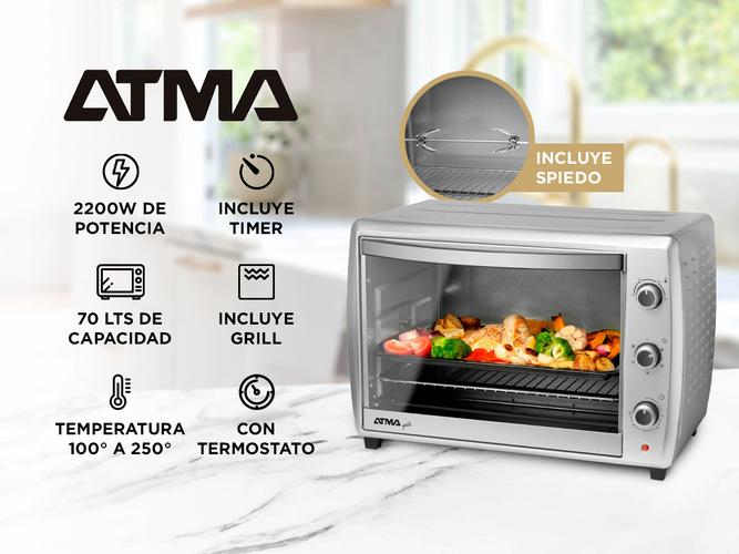 Horno Electrico Atma Grill 70 lts Timer 2200w 250° HG7022P - 1