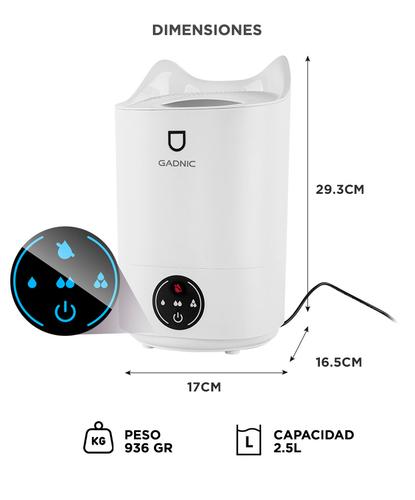 Humidificador Ultrasónico Gadnic K6 Vaporizador De Ambiente Ultrasonico Usado - 4
