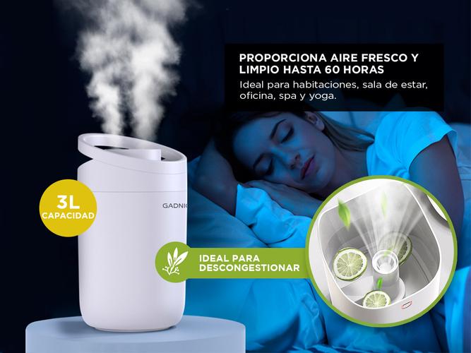 Difusor Humidificador Gadnic X11 Vaporizador Ambiente 3L 60hs  - 2