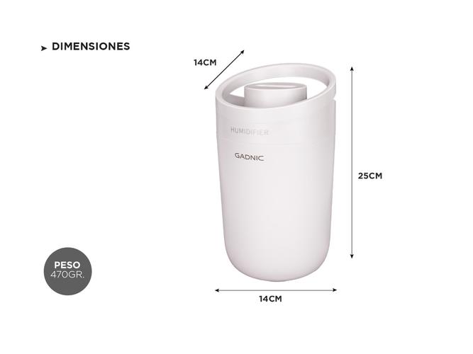 Difusor Humidificador Gadnic X11 Vaporizador Ambiente 3L 60hs  - 5