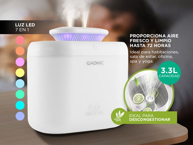 Difusor Humidificador Gadnic A12 Vaporizador Led Portátil Ultrasónico 3.3L - 2