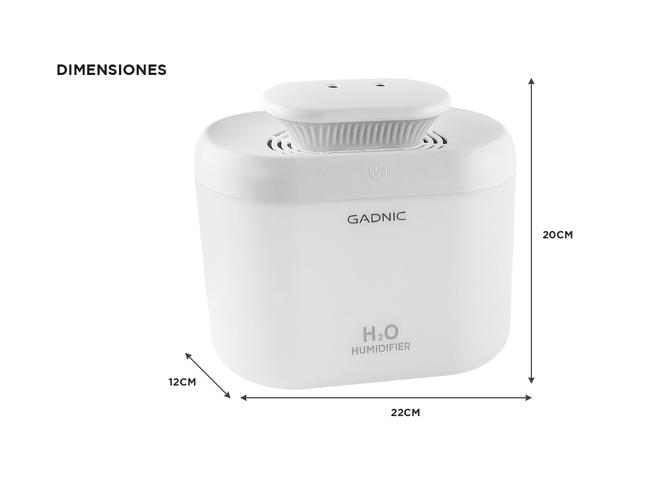 Difusor Humidificador Gadnic A12 Vaporizador Led Portátil Ultrasónico 3.3L - 5