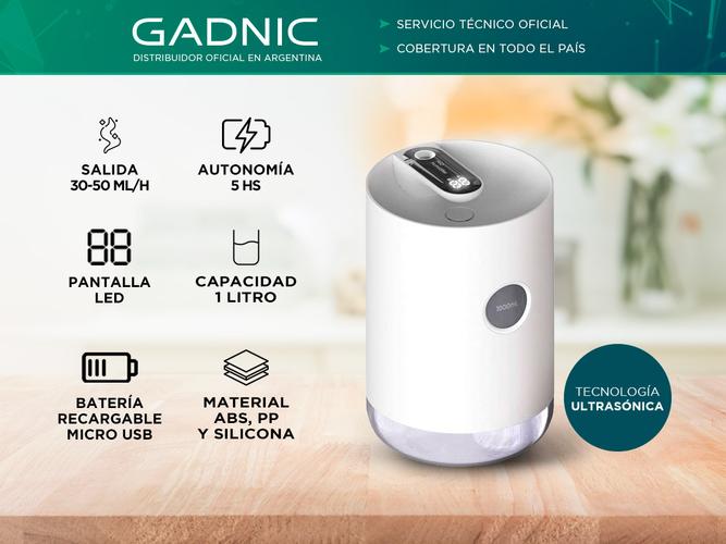 Humidificador 1 L Ultrasonico Recargable Led - 1