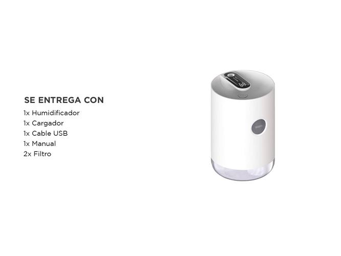 Humidificador 1 L Ultrasonico Recargable Led - 6