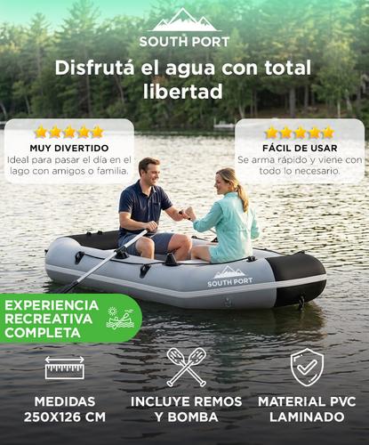 Bote Inflable SouthPort By Gadnic 250cm con Remos y Bomba - 1