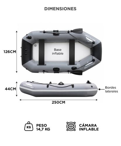 Bote Inflable SouthPort By Gadnic 250cm con Remos y Bomba - 5