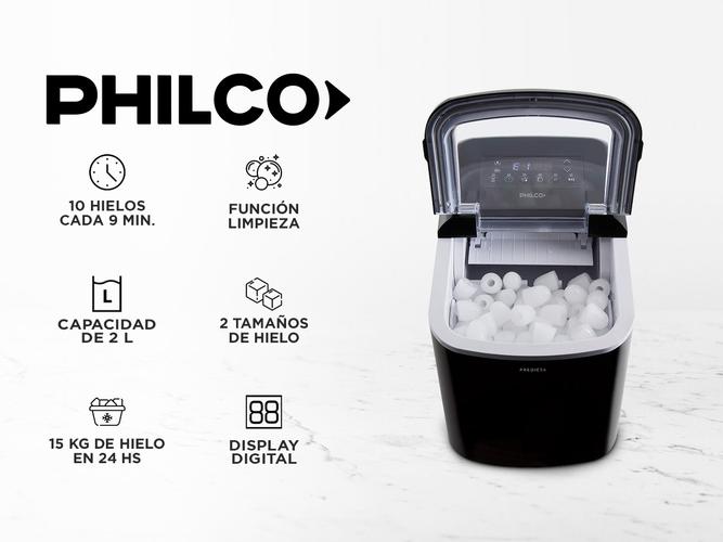 Fabrica de Hielo Philco Predicta Digital 2L 2 Tamaños Negro - 1