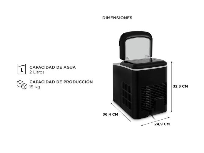 Fabrica de Hielo Philco Predicta Digital 2L 2 Tamaños Negro - 4