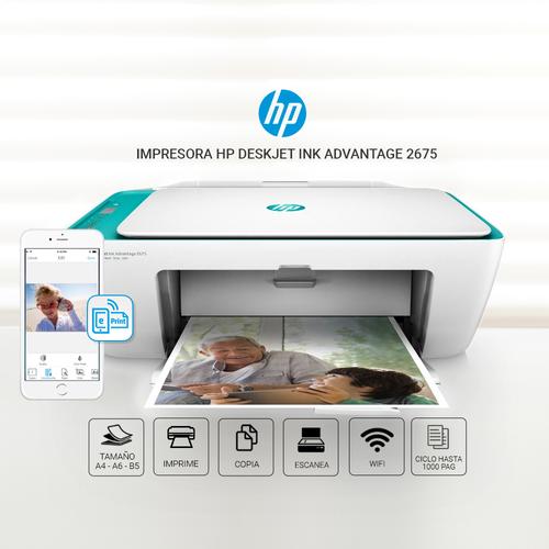 Impresora Multifuncion Hp DeskJet 2675  - 1