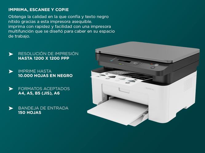 Impresora HP M135W Láser Multifunción WiFi Imprime - Copia - Escanea - 2