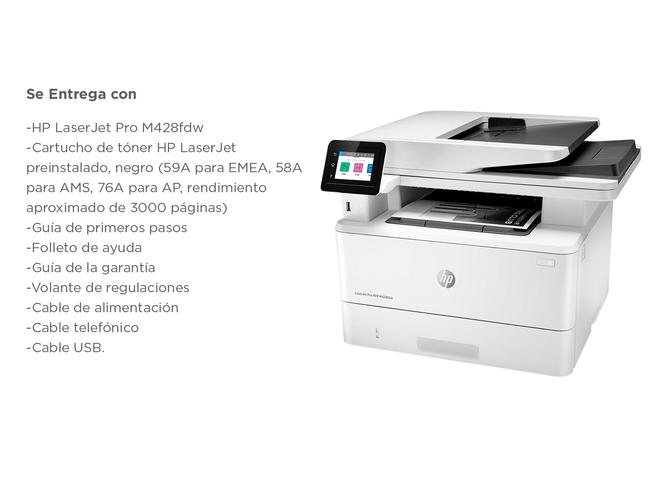 Impresora HP LaserJet Pro M428FDW Láser Multifunción WiFi Duplex Fax - 6