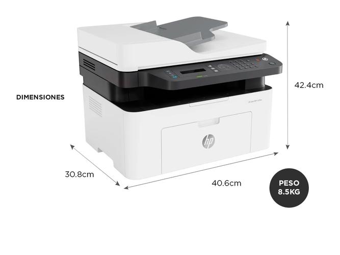 Impresora HP Laser Jet M137FNW Multifunción WiFi Monocromática - 5