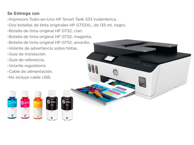 Impresora HP Smart Tank 533 Multifunción Sistema Continuo WiFi Bluetooth - 6