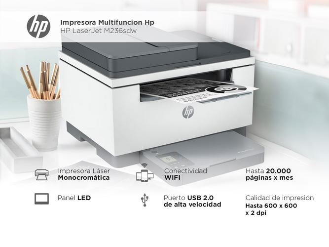 Impresora Multifunción HP LaserJet M236sdw - 1