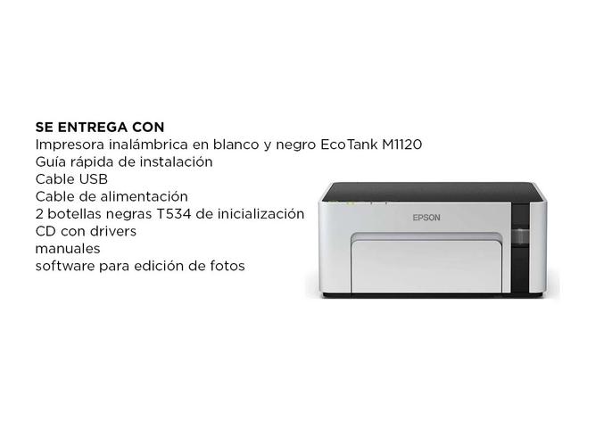 Impresora Epson Ecotank M1120 Wifi Sistema Continuo - 5