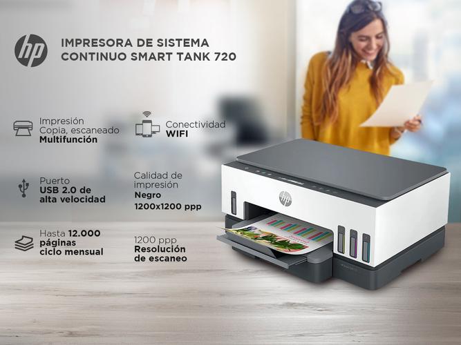 Impresora Hp Sistema Continuo Smart Tank 720 - 1