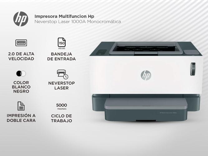Impresora HP Neverstop Laser 1000A Monocromática - 1