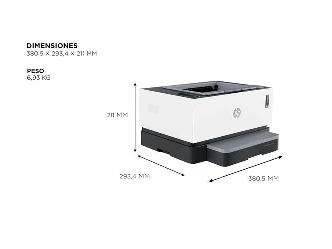 Impresora HP Neverstop Laser 1000A Monocromática - 3