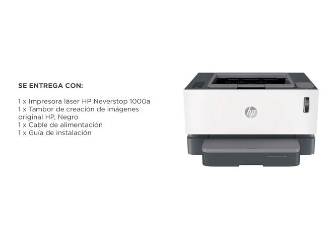 Impresora HP Neverstop Laser 1000A Monocromática - 4