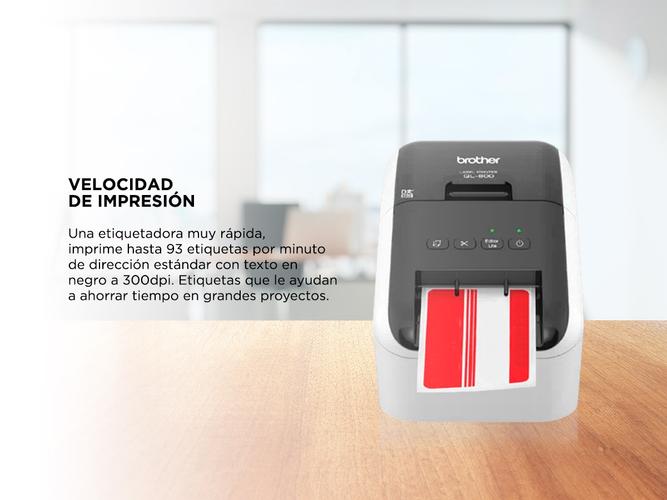 Impresora Brother QL800 Etiquetas Codigos de Barras Profesional Alta Velocidad + Rollo - 3