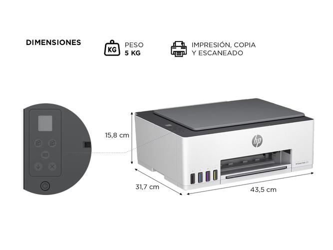 Impresora Multifuncion HP Smart Tank 520 Todo en Uno Blanca  - 4